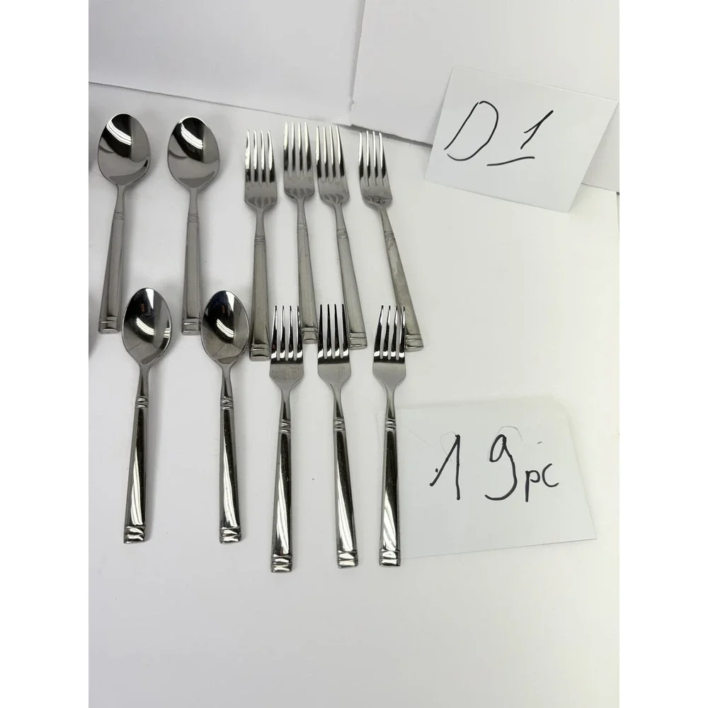 Mikasa‎ Stephanie Stainless Steel Flatware Set 19 Pc Knives Spoons Forks Used